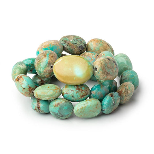 13x10-21x16mm Persian Turquoise Plain Nuggets 17 inch 29 Beads AA