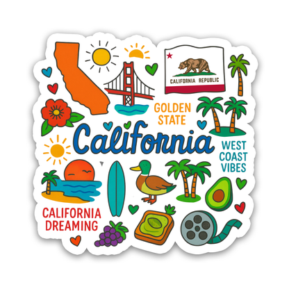 California State Icons Sticker