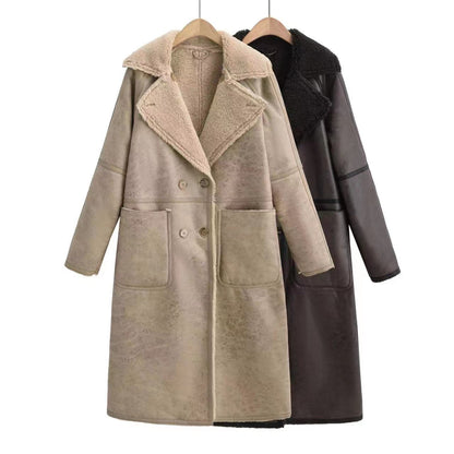 Women’s Belted Double-Breasted Winter Trench Coat
