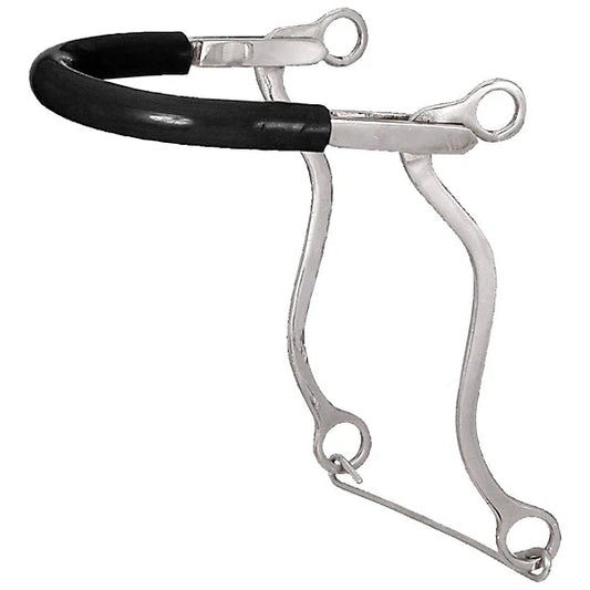 Tough 1 Kelly Silver Star Hackamore with Rubber Tubing, Horse Size, Stainless Steel