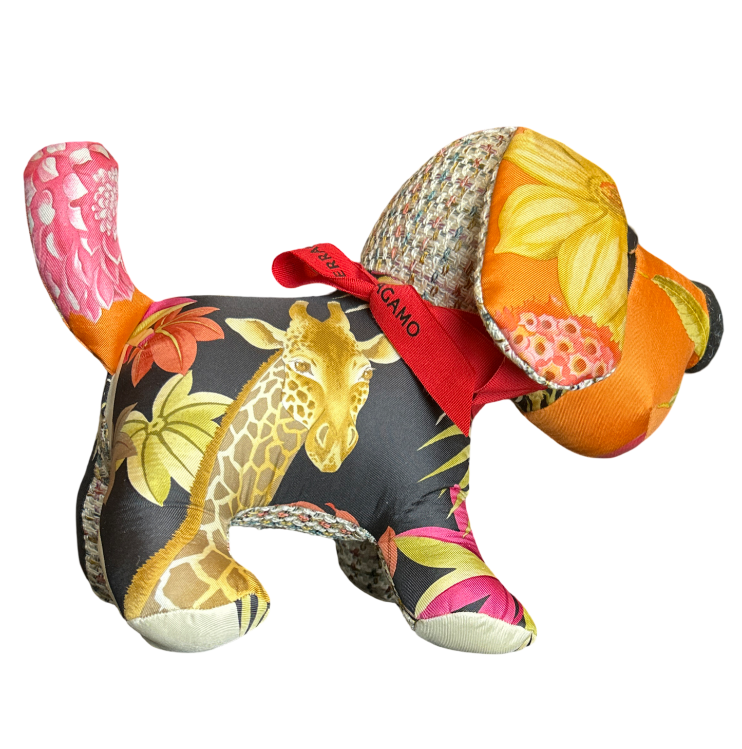Tropical Safari Vintage Silk Scarf Loyal Puppy