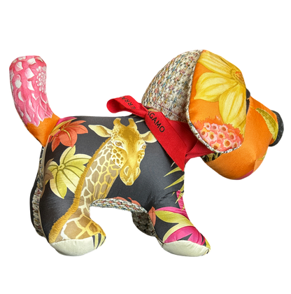 Tropical Safari Vintage Silk Scarf Loyal Puppy