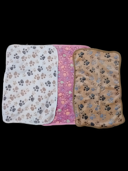 Paw Print Dog Blanket – 23"x15" Soft Pet Throw, 3 Colors, Limited Supply