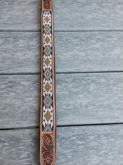 Genuine Leather Beaded Dog Collars – Handmade Durable Pet Collars in Assorted Designs