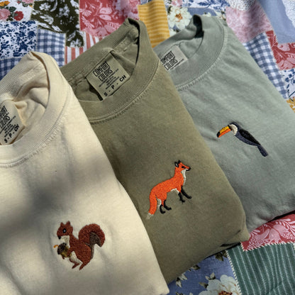 Squirrel Embroidered T-Shirt