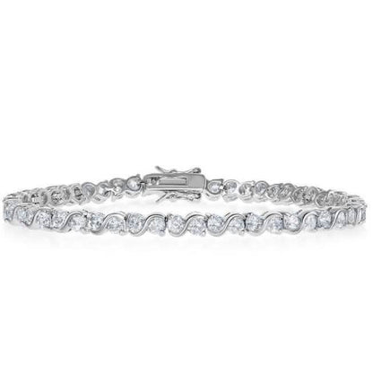 18K White Gold Plated Tennis Bracelets