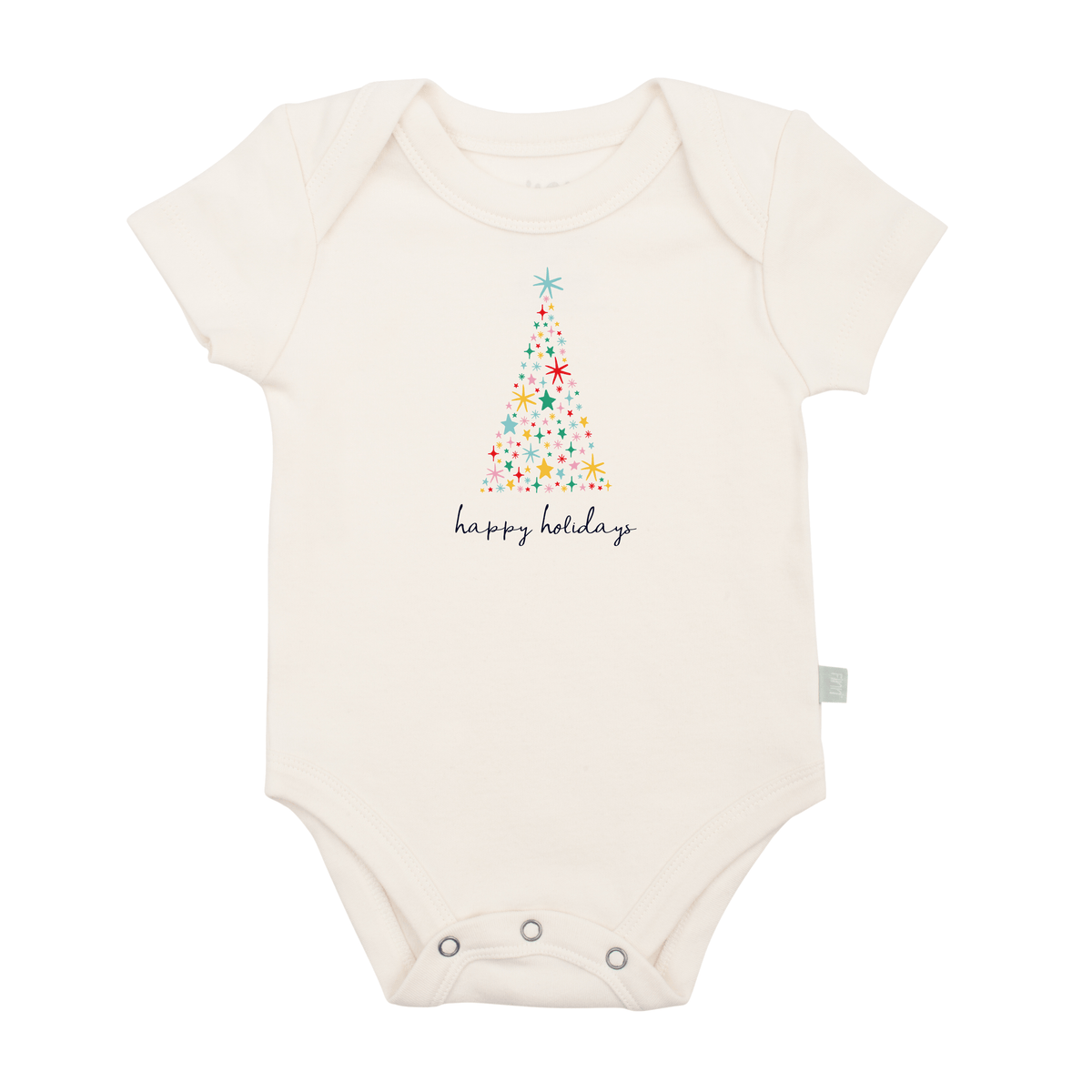 graphic bodysuit | happy holidays tree