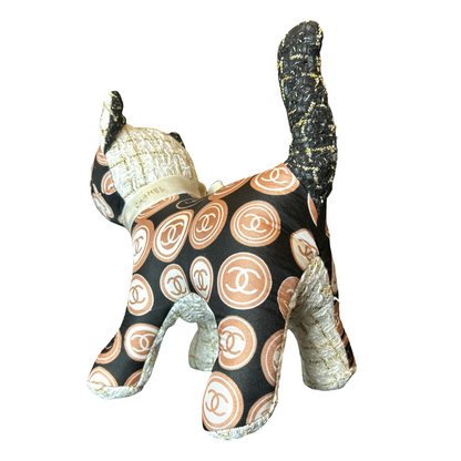 CC Monogram Vintage Silk Scarf Charming Kitten
