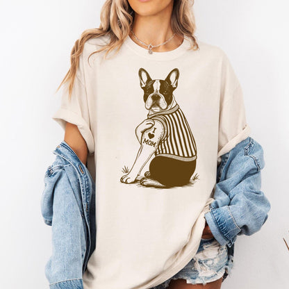 French Bulldog "I Love Mom" Tattoo Shirt