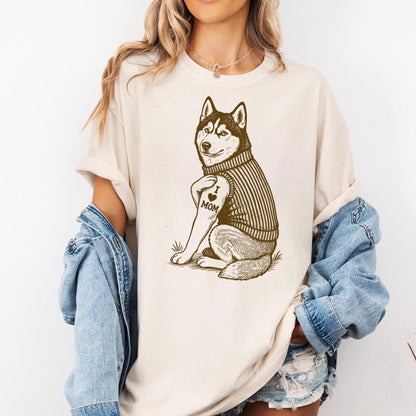 Siberian Husky "I Love Mom" Tattoo Shirt