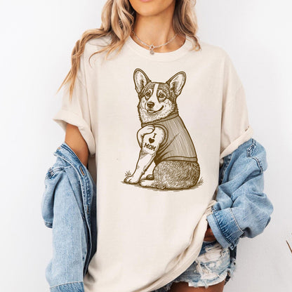 Corgi "I Love Mom" Tattoo Shirt
