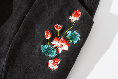 KH7121 Flowers Embroidery Joggers