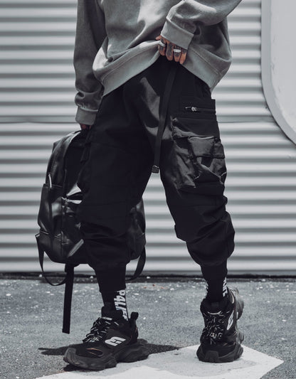 IBP442 Matte Black Cargo Joggers