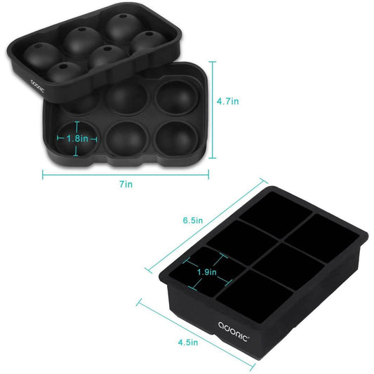 2-Pack Set: Adoric Life Silicone Ice Cube Molds