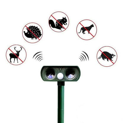 2-Piece: Outdoor Solar Ultrasonic Pest Repeller