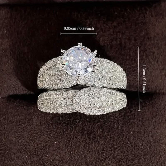 2-Piece Set: Sterling Silver Bridal Ring