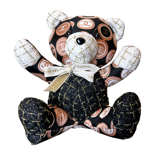 CC Logo Vintage Silk Scarf Tender Teddy Bear