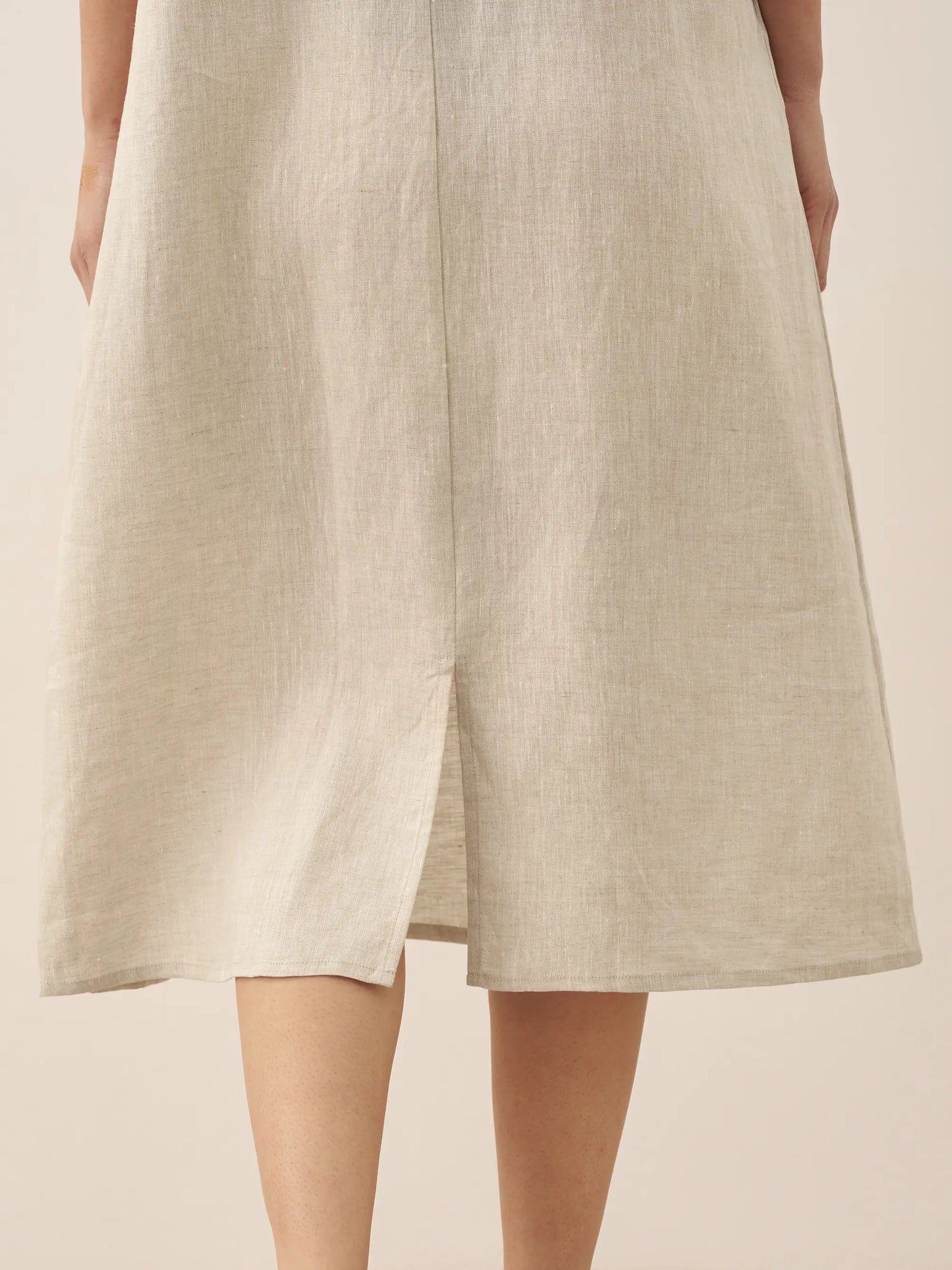 100% Linen Pocket Caftan Midi-Dress ESME