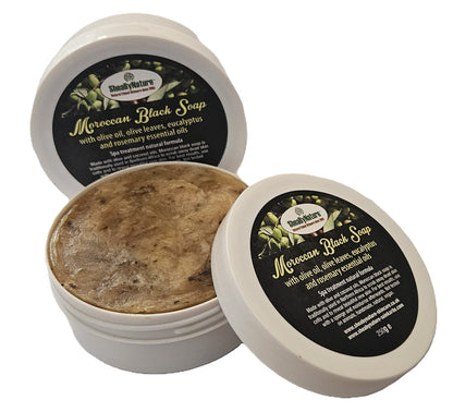SheaByNaTure MOROCCAN Black Soap. 100% Pure and Natural Soap Made from Olive Oil, coconut oil and Olive Leaves, using traditional Moroccan Method with Eucalyptus and Rosemary essential oil.-0