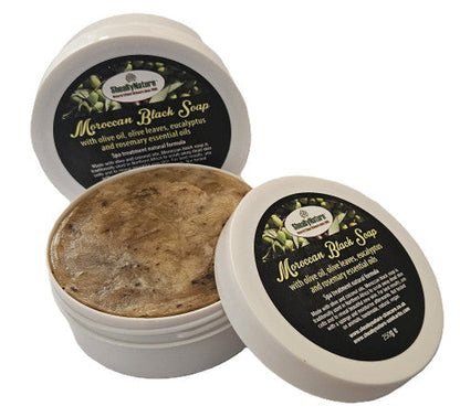 SheaByNaTure MOROCCAN Black Soap. 100% Pure and Natural Soap Made from Olive Oil, coconut oil and Olive Leaves, using traditional Moroccan Method with Eucalyptus and Rosemary essential oil.-2