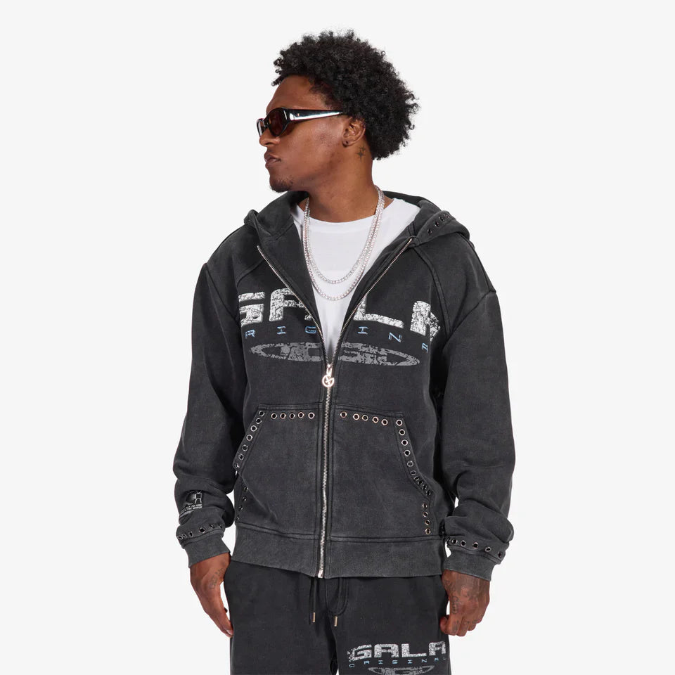 Gala Original Harpy Grommet Hoodie - Washed Black