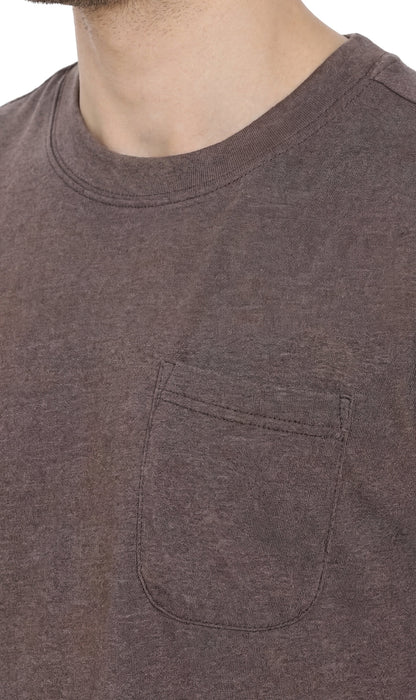 Men's Heavyweight Short Sleeve Crew Neck T-Shirt with Chest Pocket