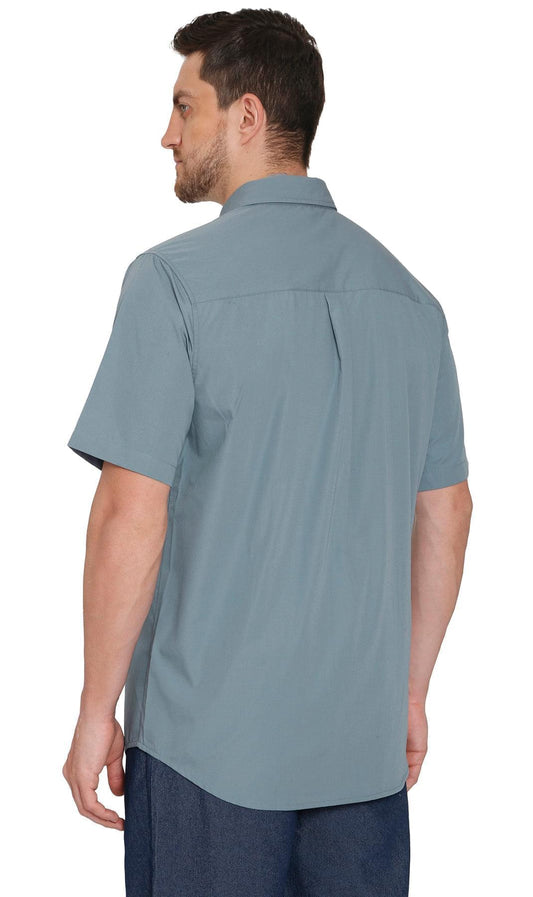 Men's Short Sleeve Explorer Shirt — Snap Front with Multi-Pockets and Back Mesh