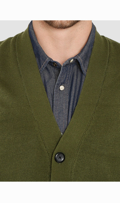 Men's Cashmere-Like Button Front Flat Knit Sweater Vest with Chest Pockets