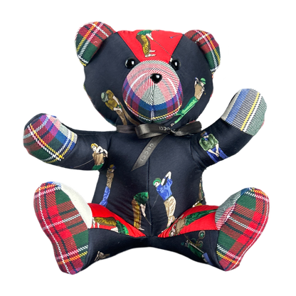 Tee Time Vintage Silk Scarf Tender Teddy Bear