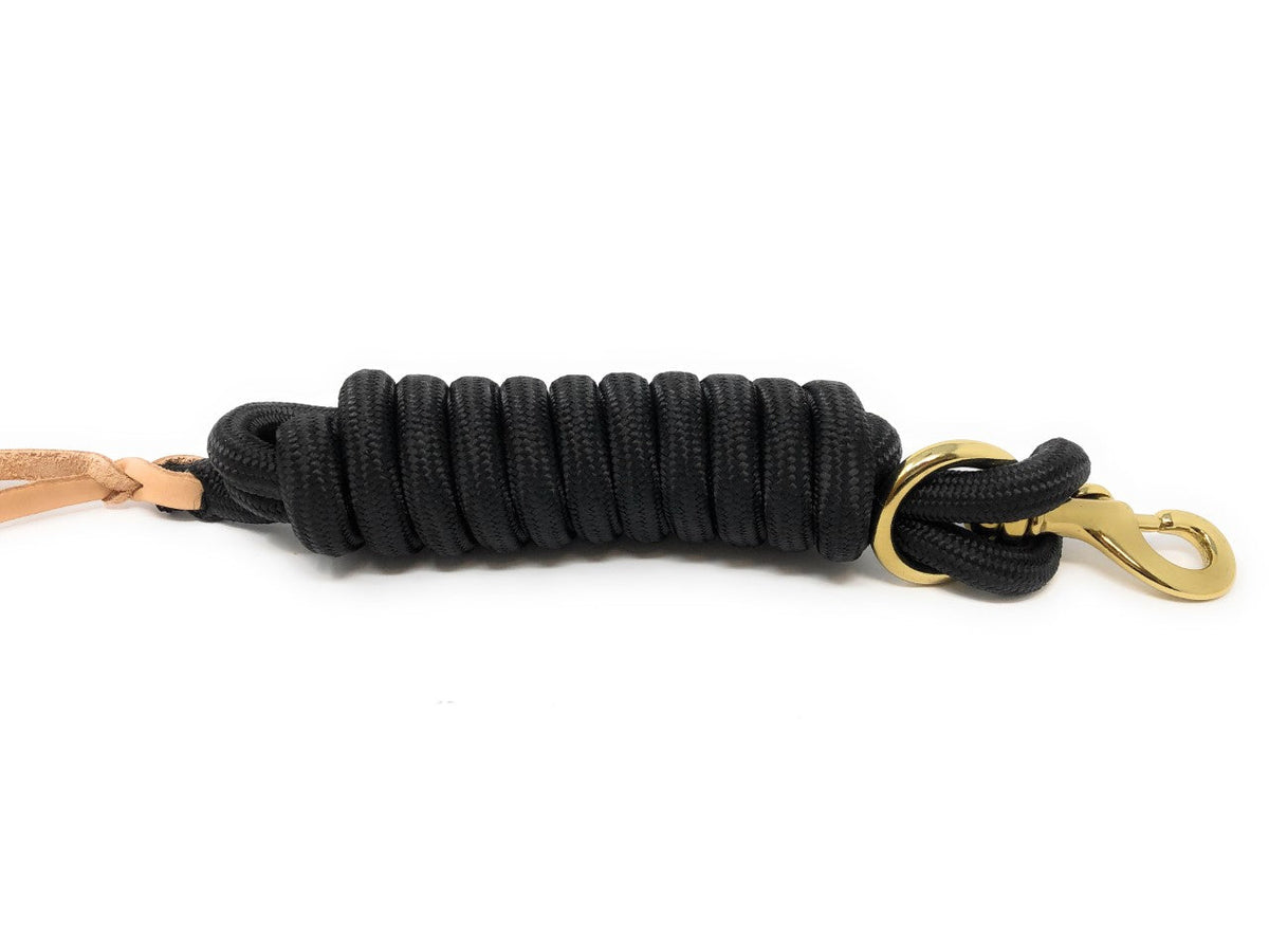 AJ Tack 9 Foot Nylon Lead Rope with Leather Popper
