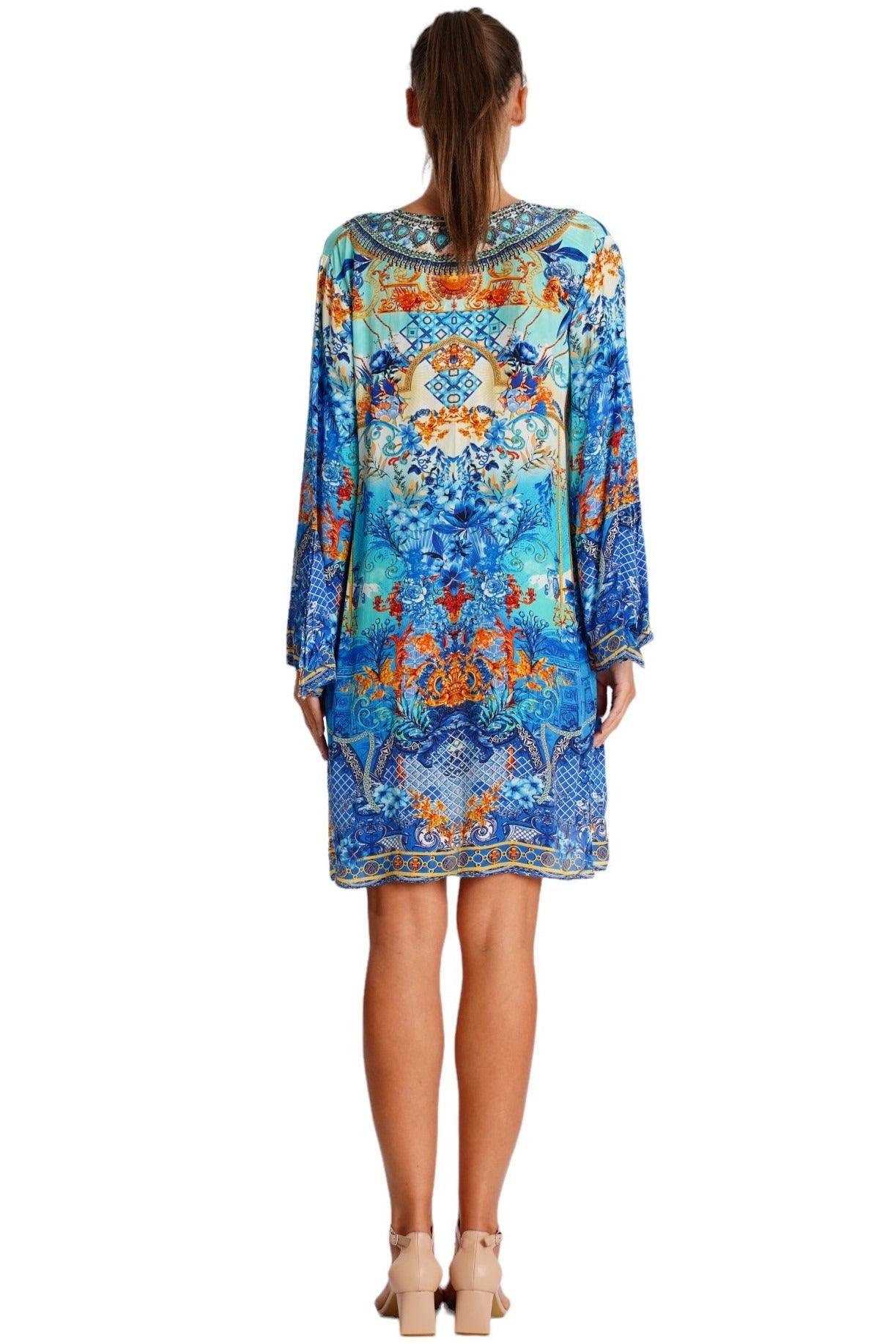 Boho Resort V-Neck Mini Dress | Wholesale Pack of 4