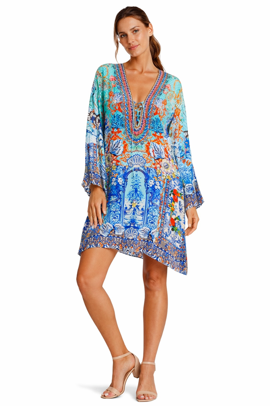Boho Resort V-Neck Mini Dress | Wholesale Pack of 4