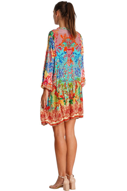 Boho Resort V-Neck Mini Dress | Wholesale Pack of 4