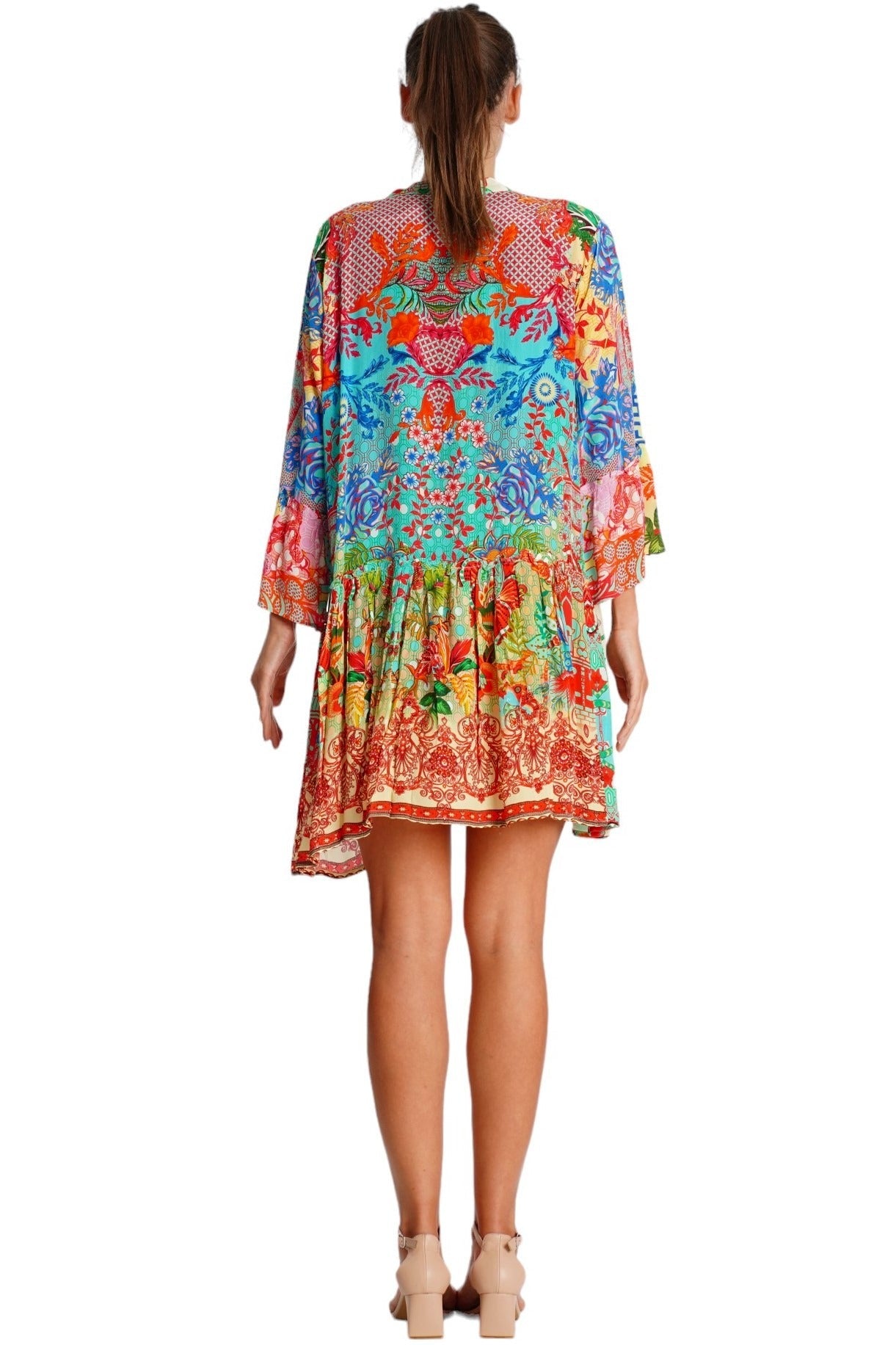 Boho Resort V-Neck Mini Dress | Wholesale Pack of 4