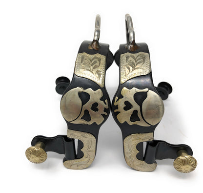 AJ Tack Ladies Antique Brown Pirate Skull Bumper Spurs