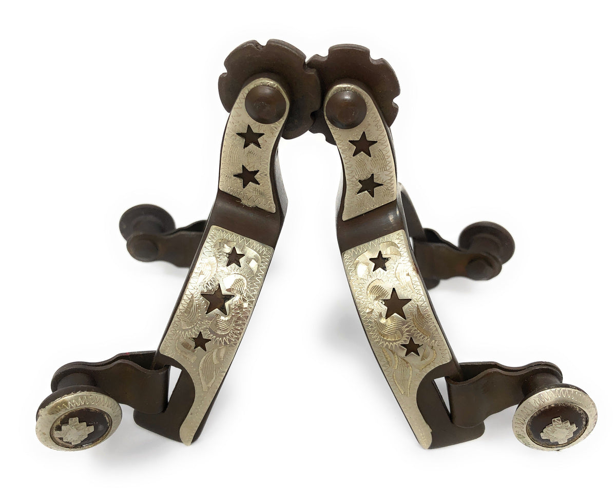 AJ Tack Baby Antique Brown Star Spurs