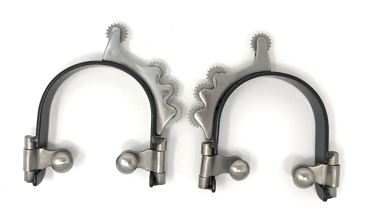 AJ Tack Men's Black Horizontal Rowels Bumper Spurs