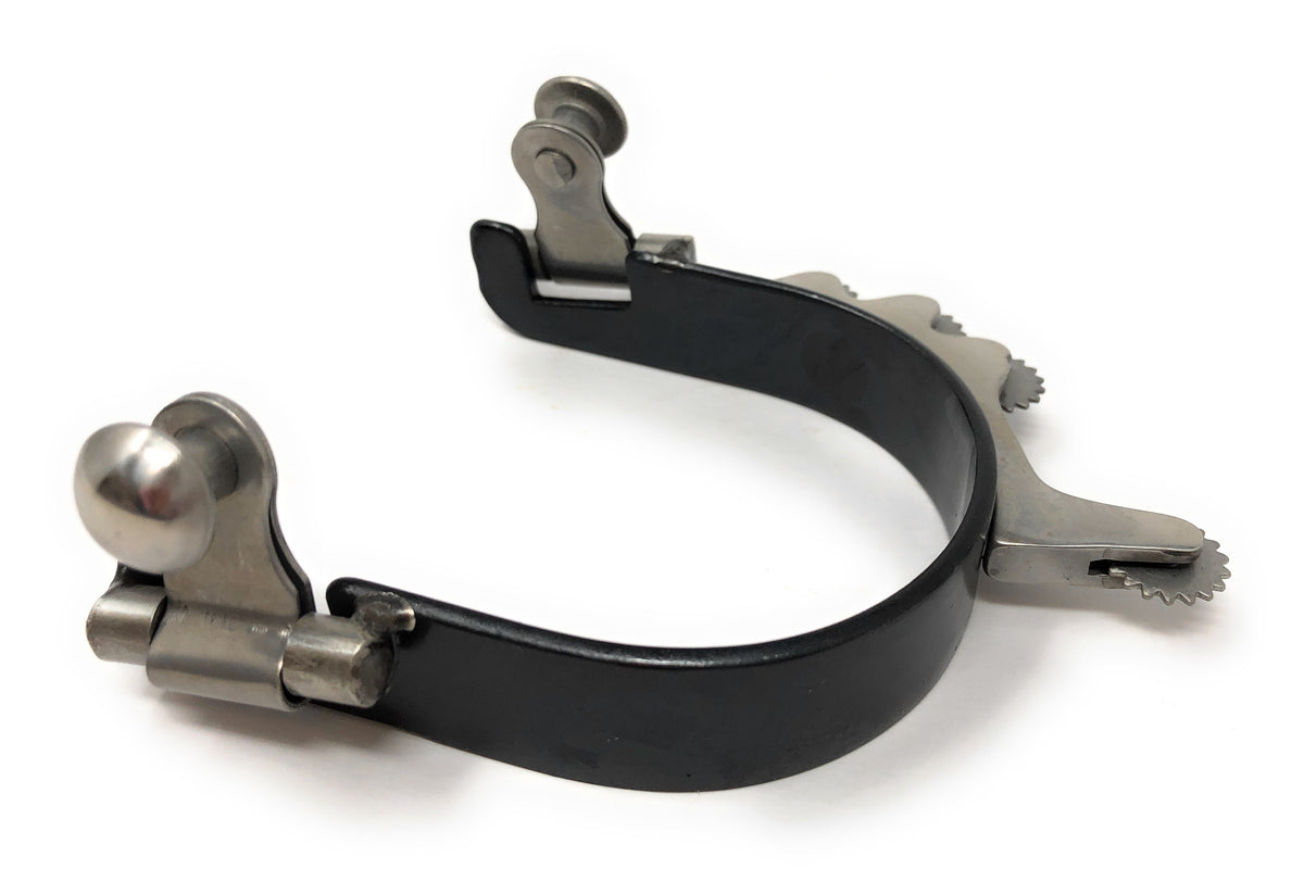 AJ Tack Men's Black Horizontal Rowels Bumper Spurs