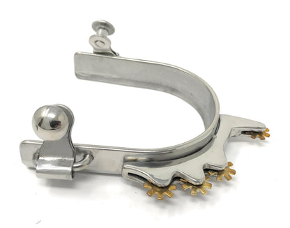AJ Tack Youth Horizontal Brass Rowel Bumper Spurs