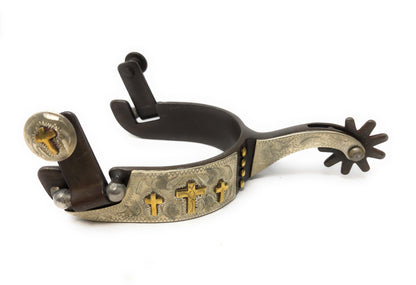 AJ Tack Triple Cross Antique Brown Spur