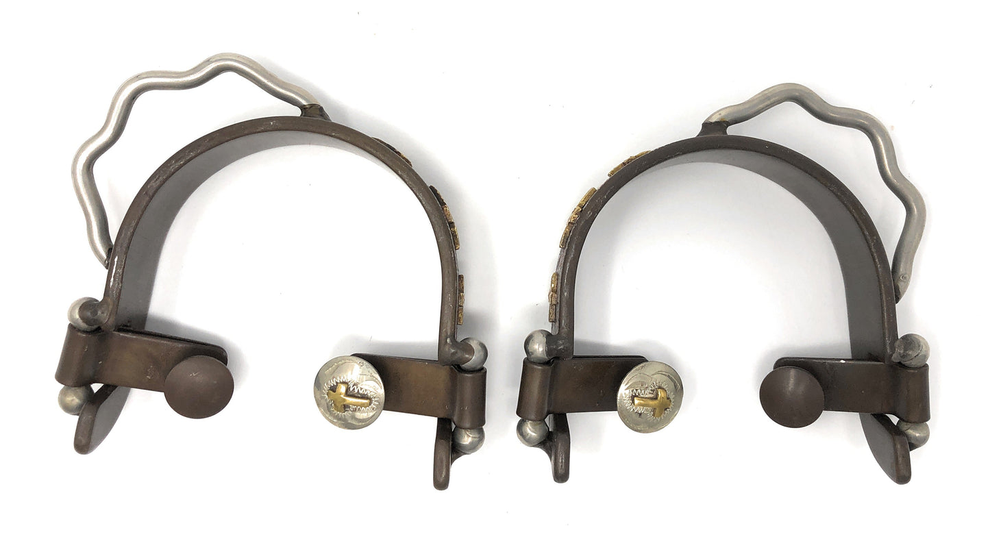 AJ Tack Ladies Antique Brown Three Cross Bumper Spurs