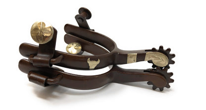 AJ Tack Youth Antique Brown Steer Head Spurs Package