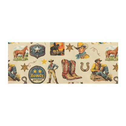 Baha Ranch Vintage Cowboy Collage Rug Runner Indoor 60" x 22" Made in America