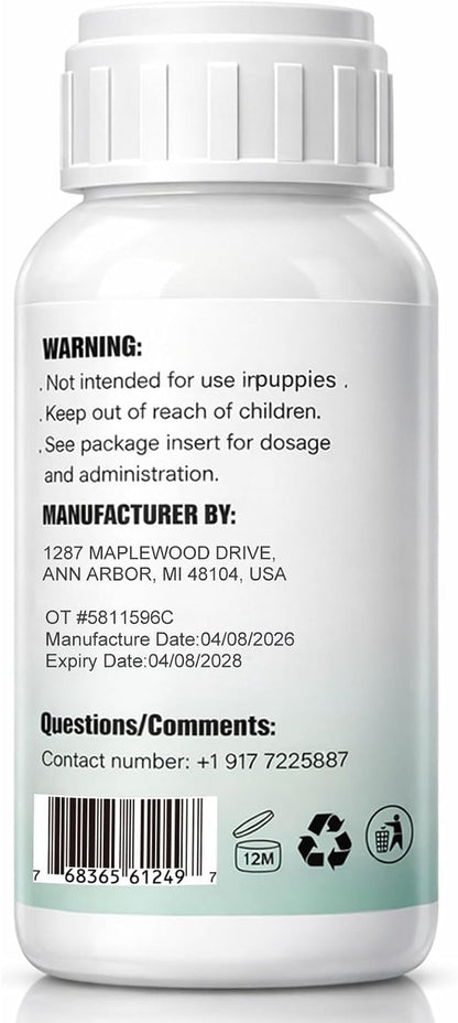 Liquid Dog Dewormer Hookworms Roundworms Lungworms Pinworms 120ml