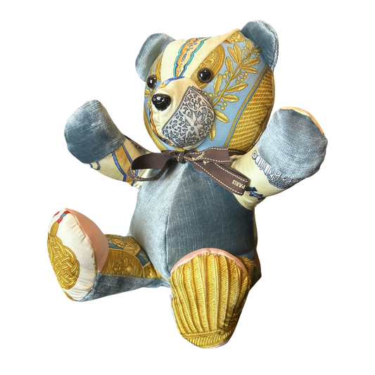 Qu’Importe le Flacon Vintage Silk Scarf Tender Teddy Bear
