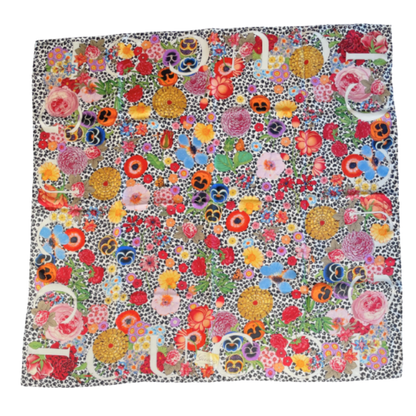 Floral Leopard Vintage Silk Scarf Crossbody Bag