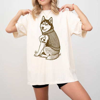 Siberian Husky "I Love Mom" Tattoo Shirt