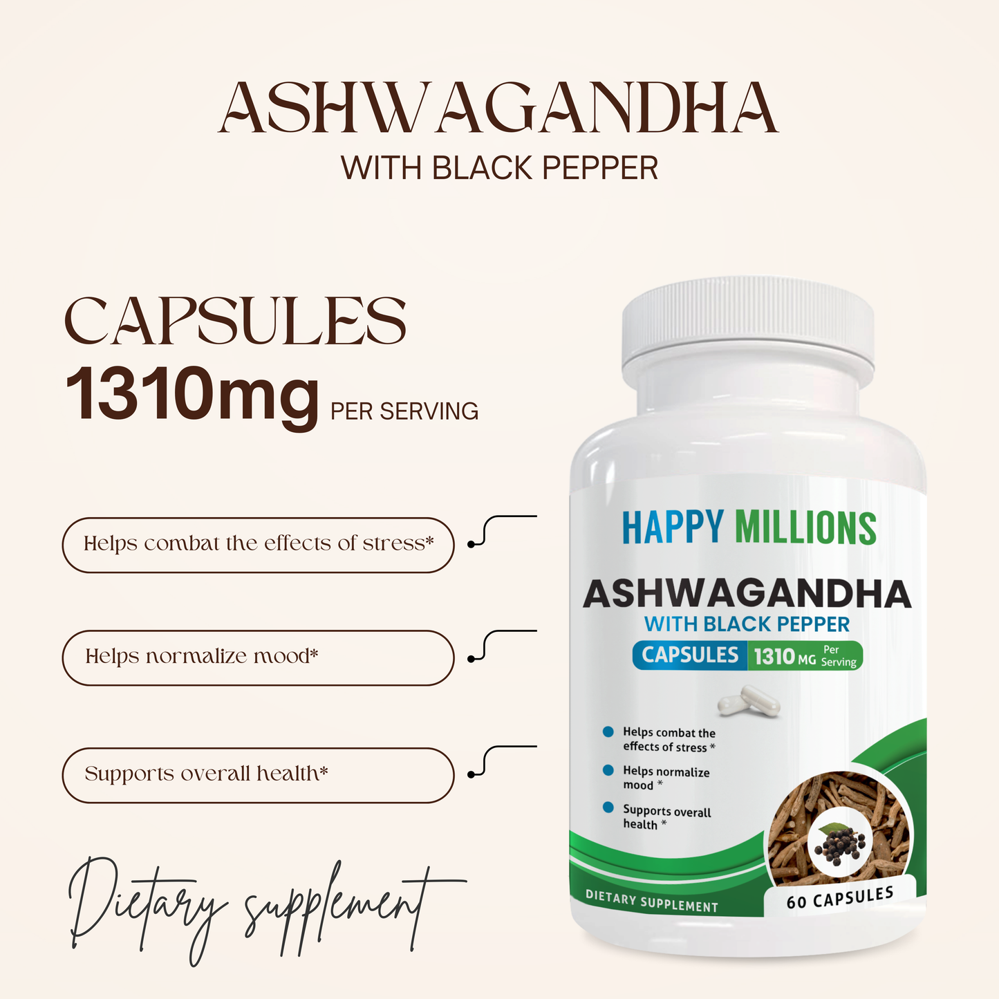 ASHWAGANDHA WITH BLACK PEPPER & MELATONIN PLUS-3