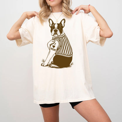 French Bulldog "I Love Mom" Tattoo Shirt