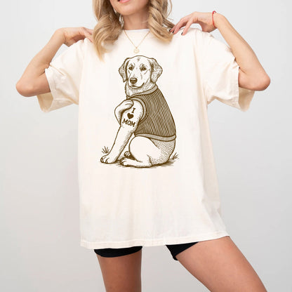 Golden Retriever "I Love Mom" Tattoo Shirt